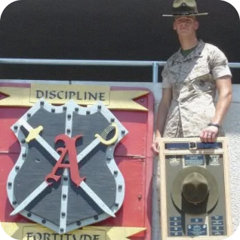 Marine with discipline and fortitude display
